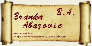 Branka Abazović vizit kartica
